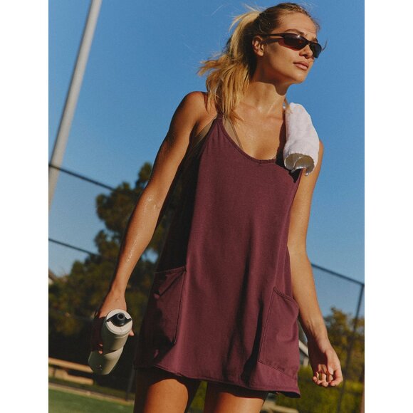 🆕 FP MOVEMENT Hot Shot Mini Dress / Black Cherry - Picture 7 of 10